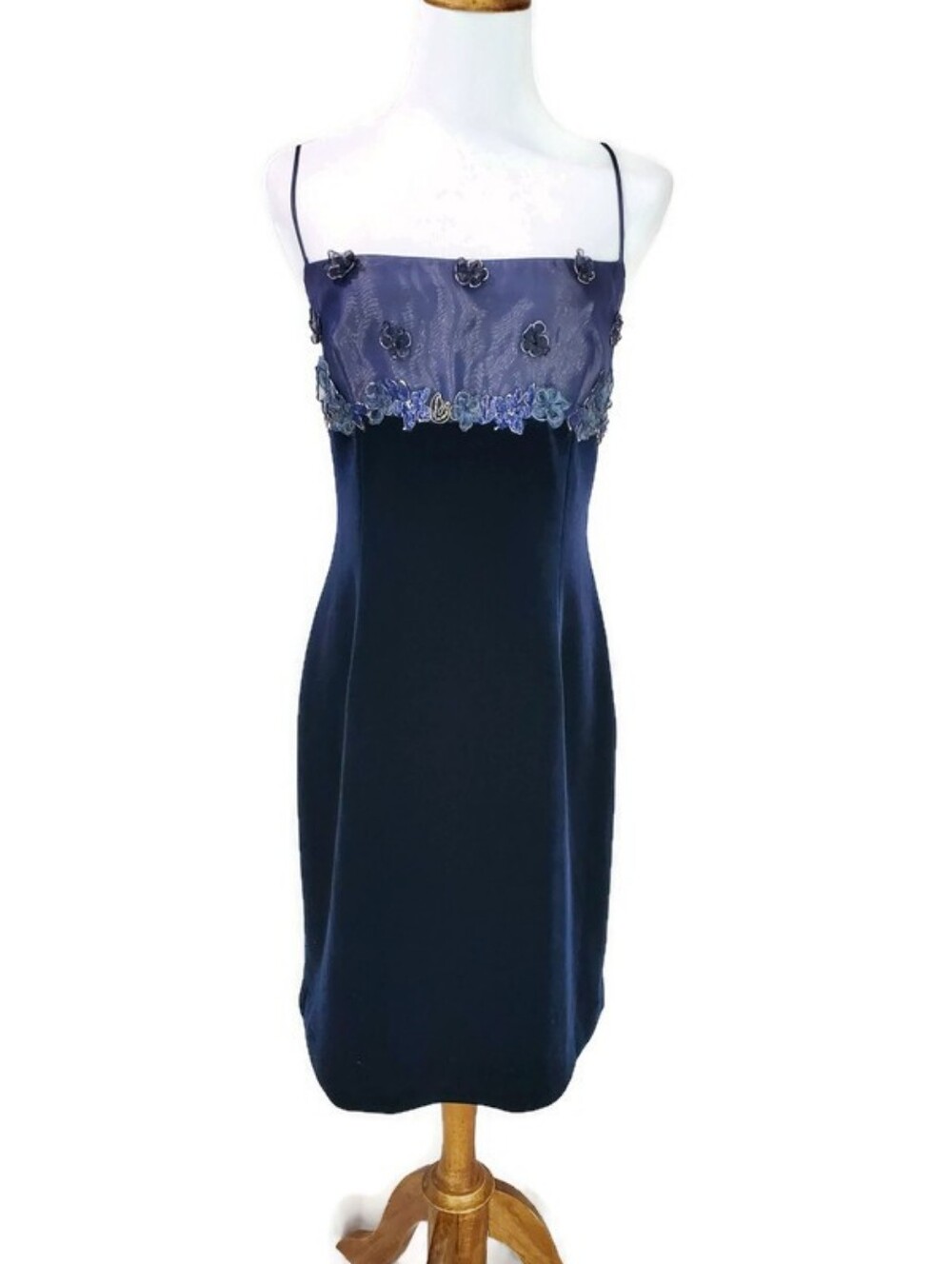 Vtg 1995 Laundry Shelli Segal Babydoll Velvet Silk Fairycore Sz 10  Formal Dress
